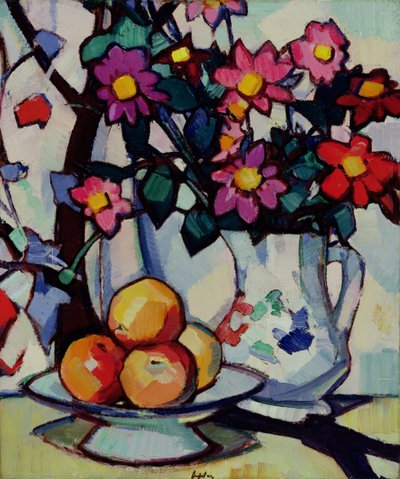 Still Life of Dahlias and Fruit, c.1910-12 by Samuel John Peploe